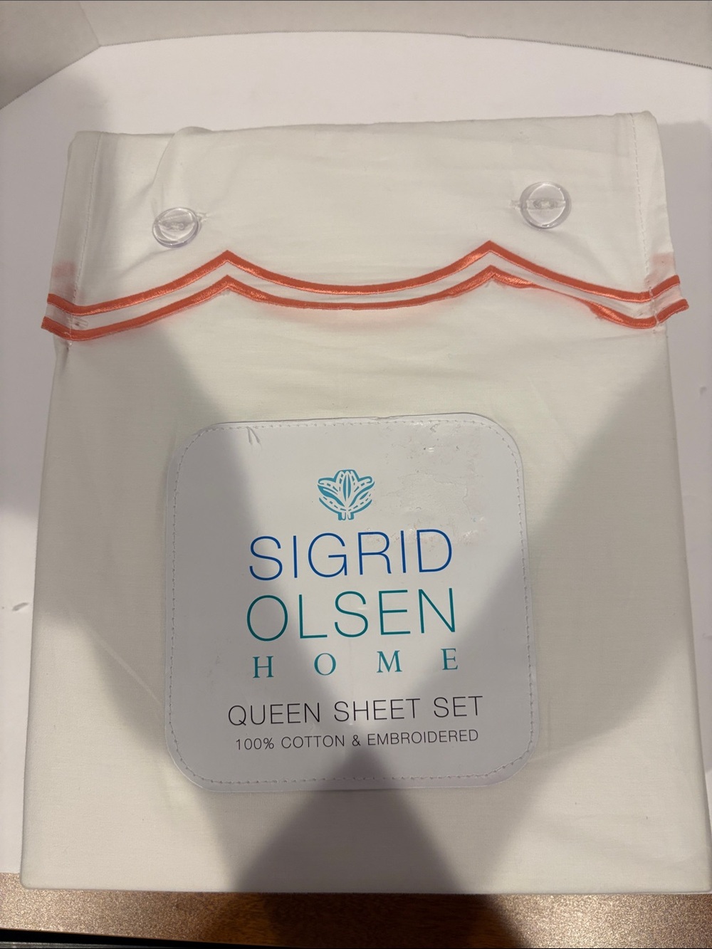Sigrid Olsen White Queen Sheet or king Set brand new